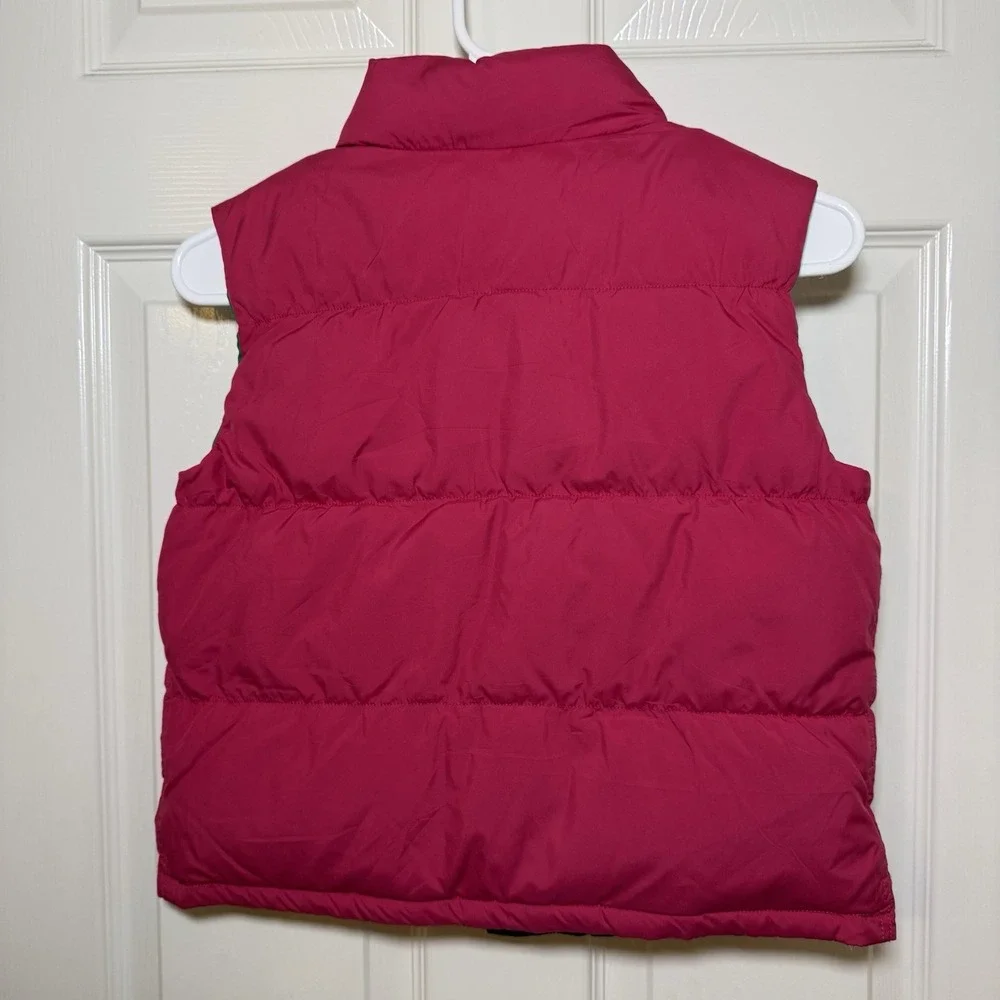 Ralph Lauren Girls Equestrian Down Filled Reversible Puffer Vest‎ Pink/Green 16